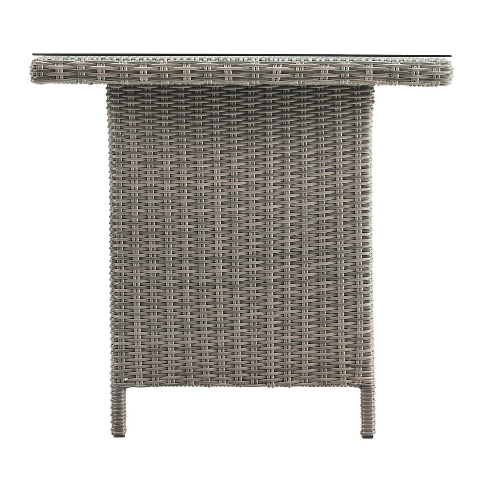 Asti All-Weather Wicker 3-Piece Outdoor Dining Set with 30"H Table with Glass Top and Two 37"H Dining Chairs. Picture 6