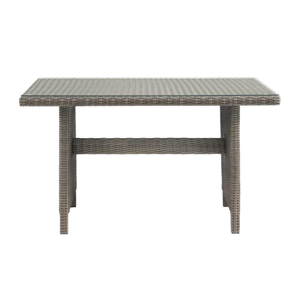 Asti All-Weather Wicker 3-Piece Outdoor Dining Set with 30"H Table with Glass Top and Two 37"H Dining Chairs. Picture 3