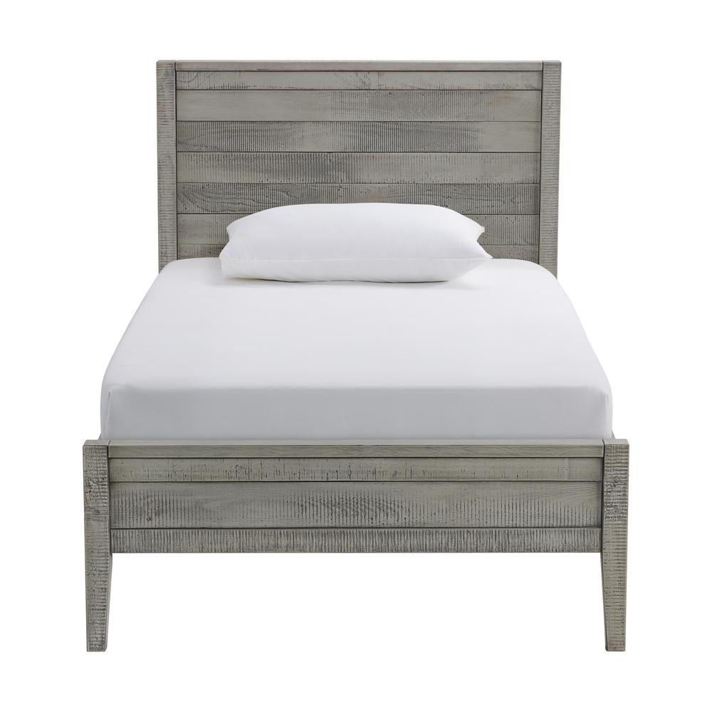 Windsor Panel Wood Twin Bed, Driftwood Gray. Picture 4