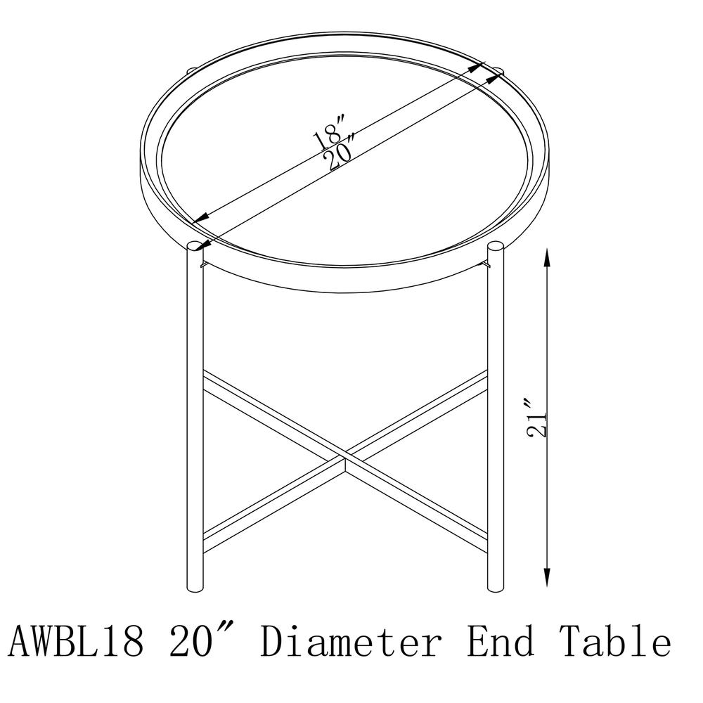 Brookline 20" Round Wood with Concrete-Coating End Table. Picture 1