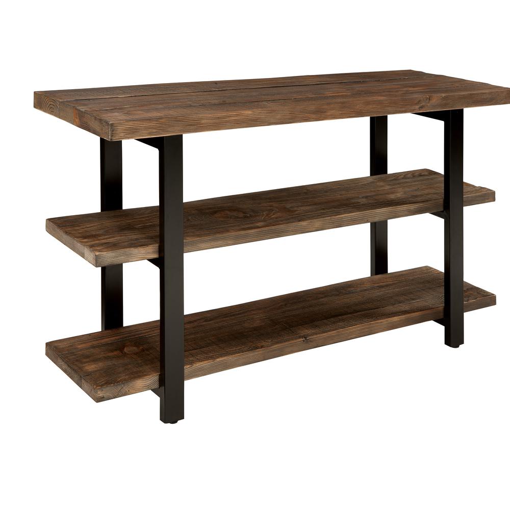 Pomona 4-Piece Living Room Set with 42"W Lift Top Coffee Table,  Sofa/TV Console Table, and Two End Tables with Shelves. Picture 4