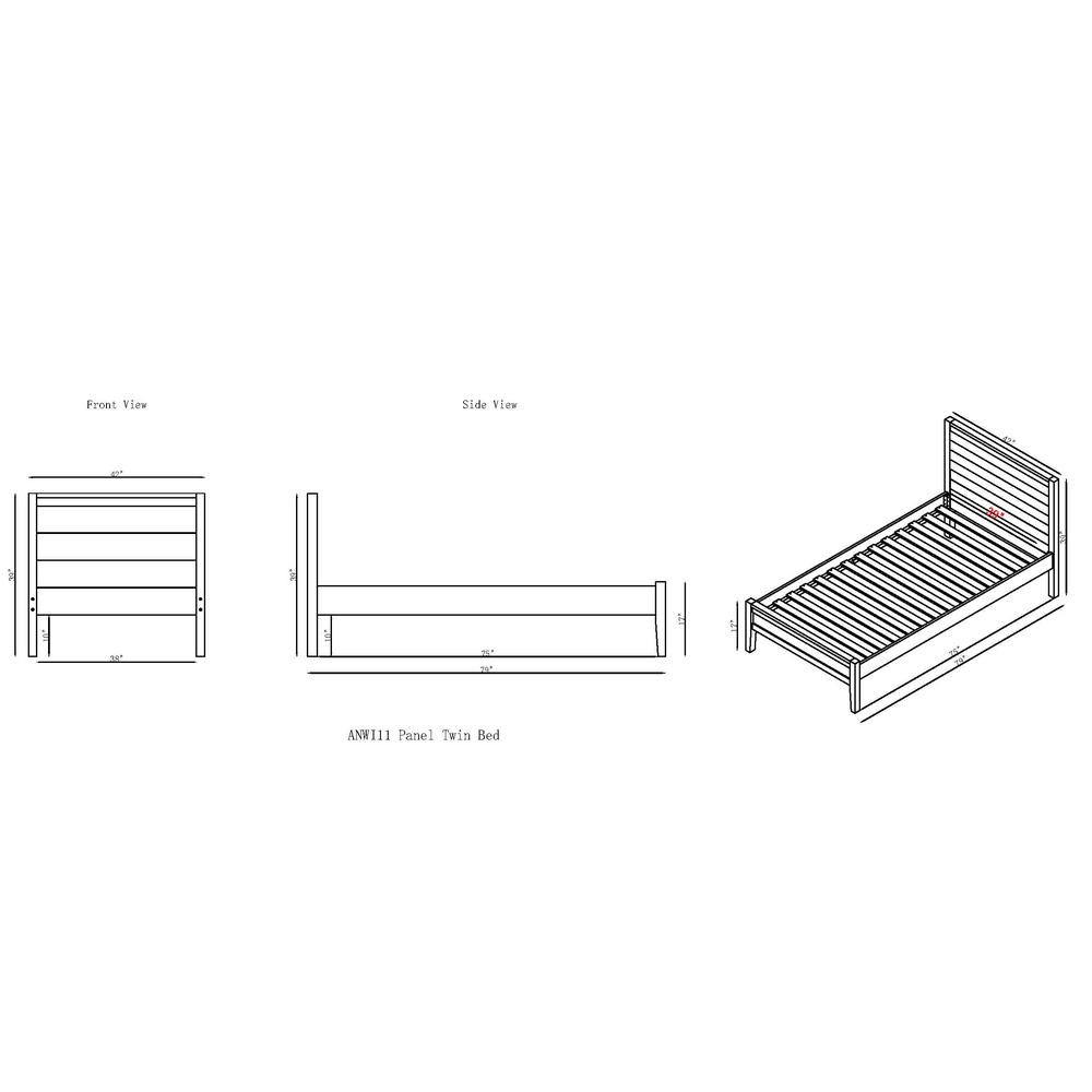 Windsor Panel Wood Twin Bed, Driftwood Gray. Picture 7