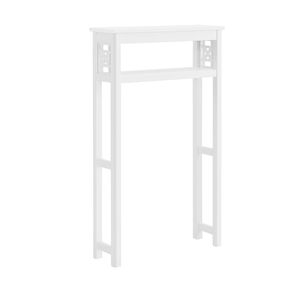 Derby 4-Piece Bathroom Set with Over Toilet Open Storage Shelf, Hamper, Floor Cabinet, and Hutch. Picture 4