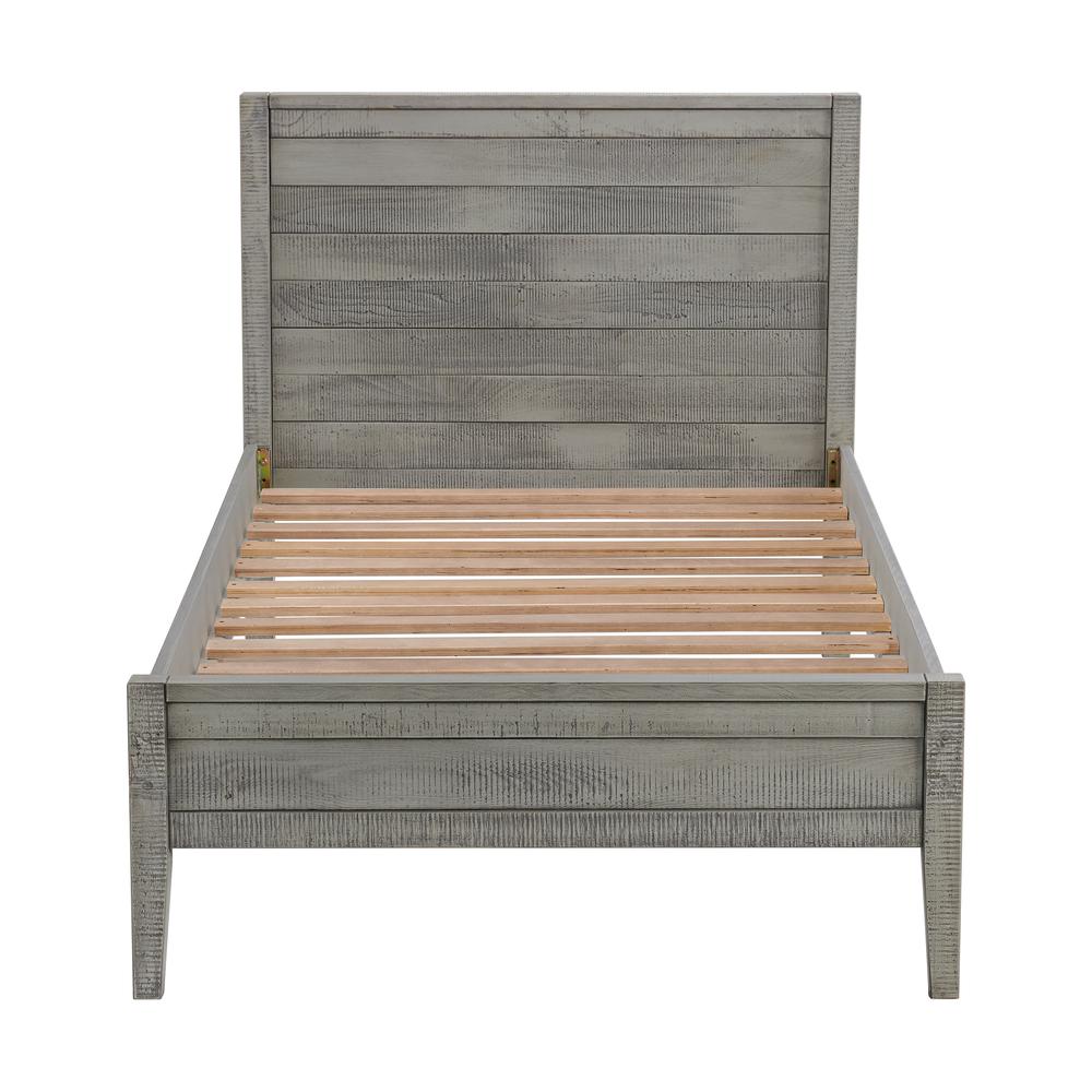 Windsor Panel Wood Twin Bed, Driftwood Gray. Picture 3