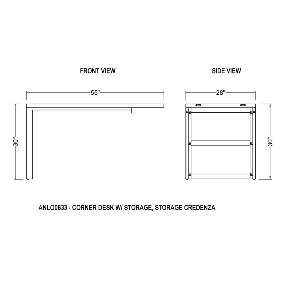 Lloyd 55"W Corner Desk with Storage Credenza. Picture 9