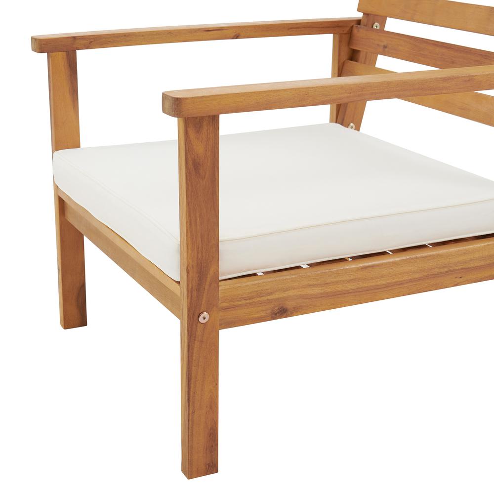 Orwell Outdoor Acacia Wood Chairs with Cushions, Set of 2. Picture 5