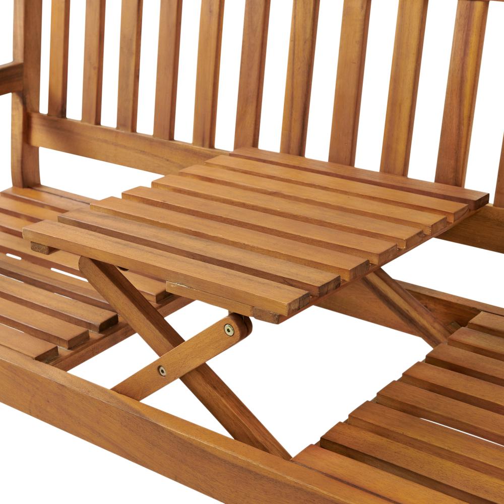 Bristol Two Seat Bench with Pop Up Table. Picture 7