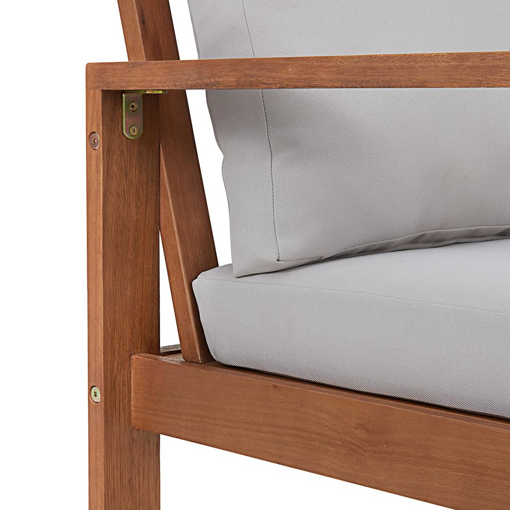 Weston Eucalyptus Wood Outdoor Chair with Gray Cushions. Picture 6