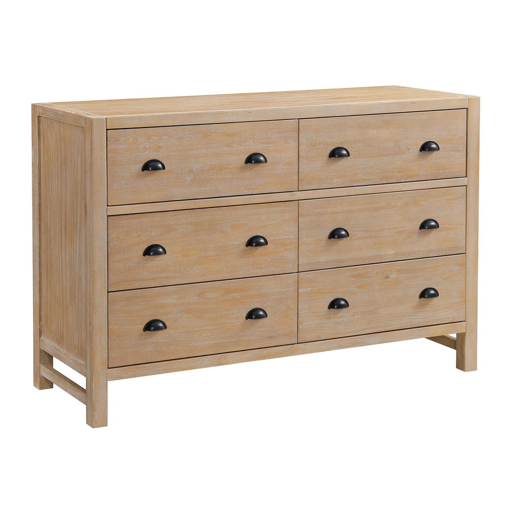 Arden 5-Piece Bedroom Set with King Bed,  Two 2-Drawer Nightstands with open shelf, 5-Drawer Chest, 6-Drawer Dresser. Picture 4