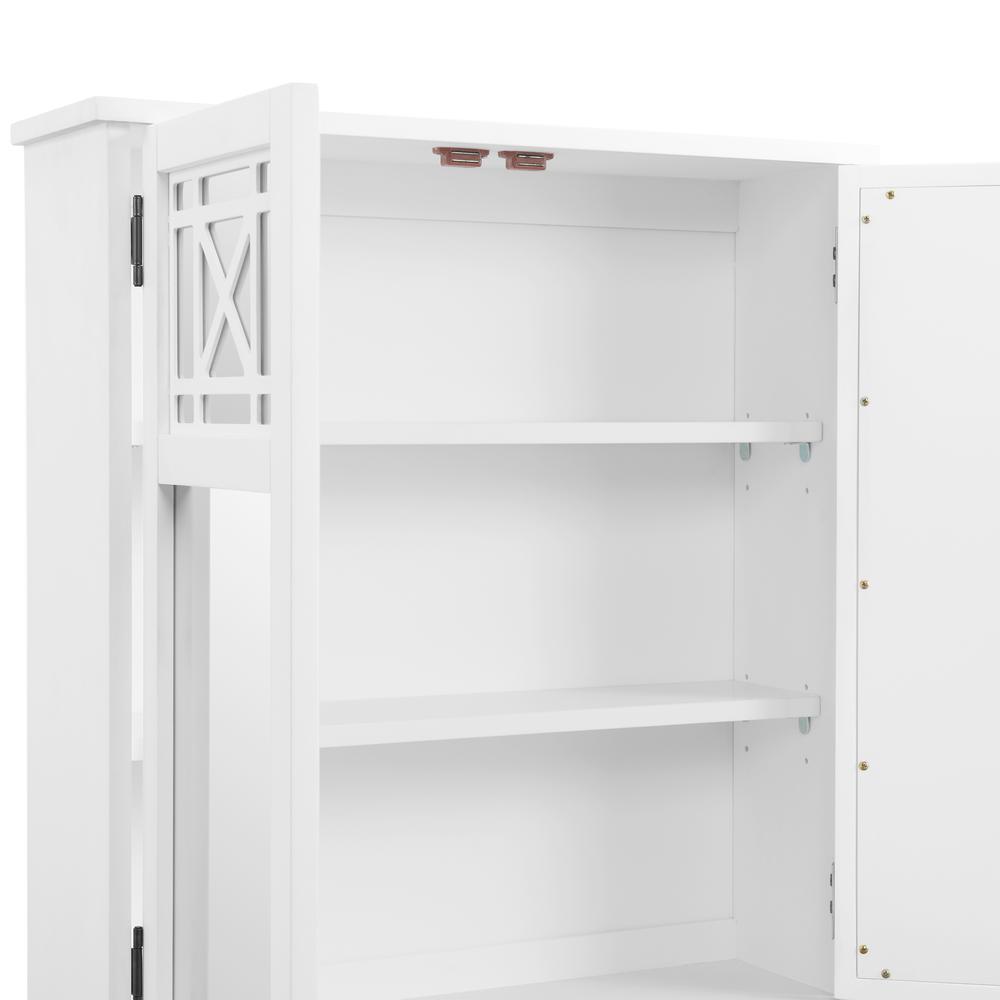 Derby 3-Piece Bathroom Set with Wall Mounted Bath Cabinet, Hamper, and Floor Cabinet. Picture 5