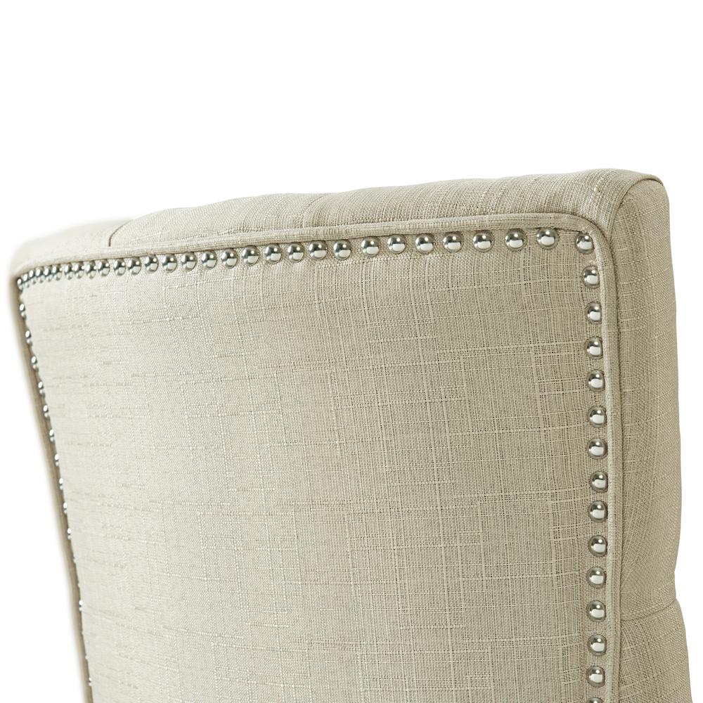 Haeys Tufted Upholstered Dining Chairs, Cream (Set of 2). Picture 7