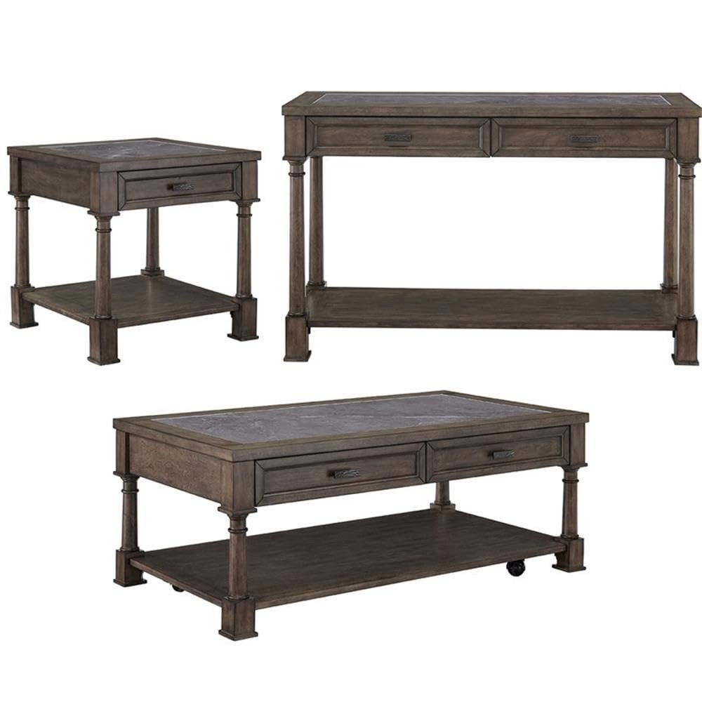 Riverdale Rd Traditional End Table Gray Flannel/Slate. Picture 5
