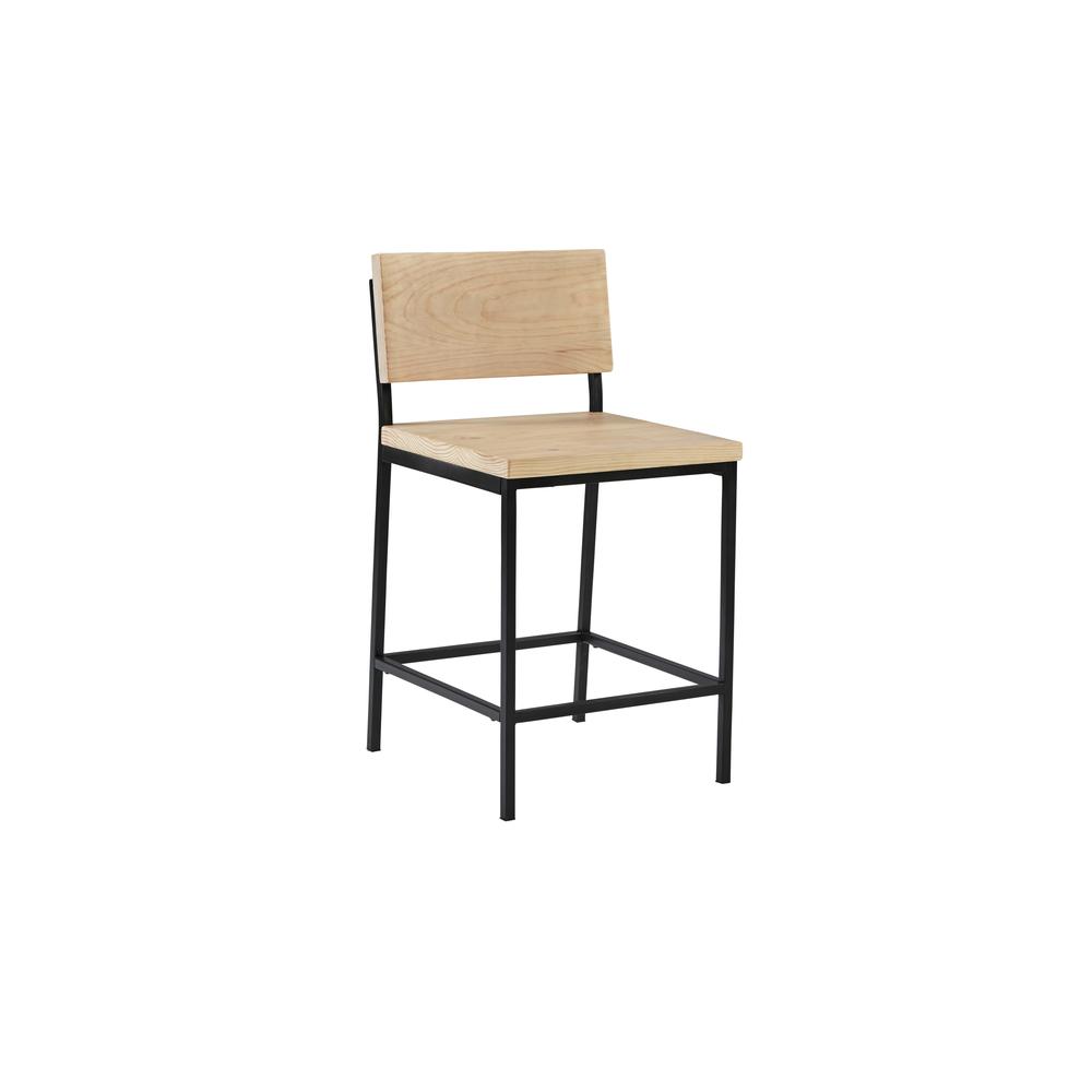 Wood/Metal Bar Stool - Natural - A103-42N. Picture 1