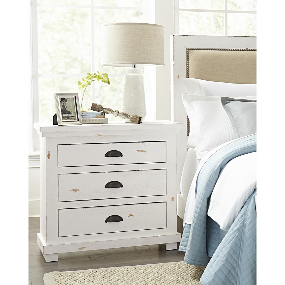 Willow Nightstand, 32" x 17" x 31", Distressed White. Picture 2