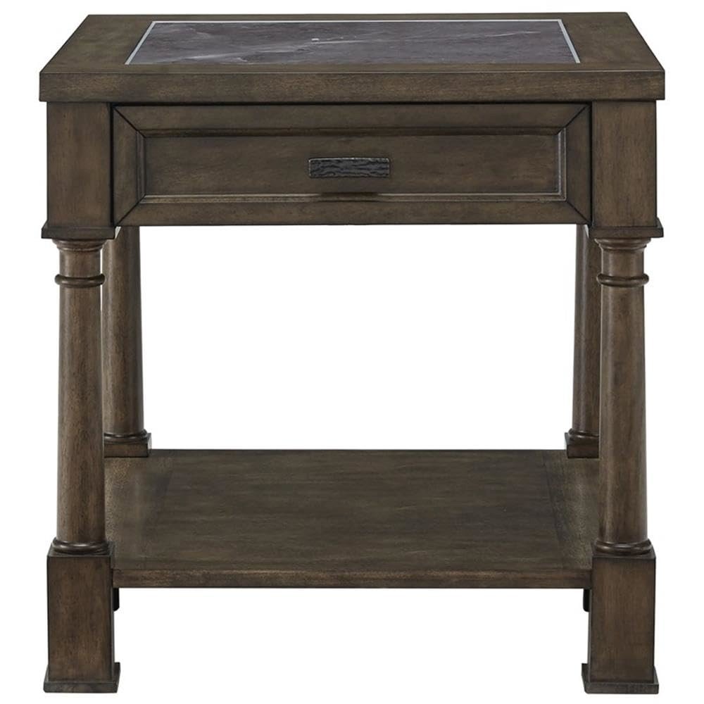 Riverdale Rd Traditional End Table Gray Flannel/Slate. Picture 2