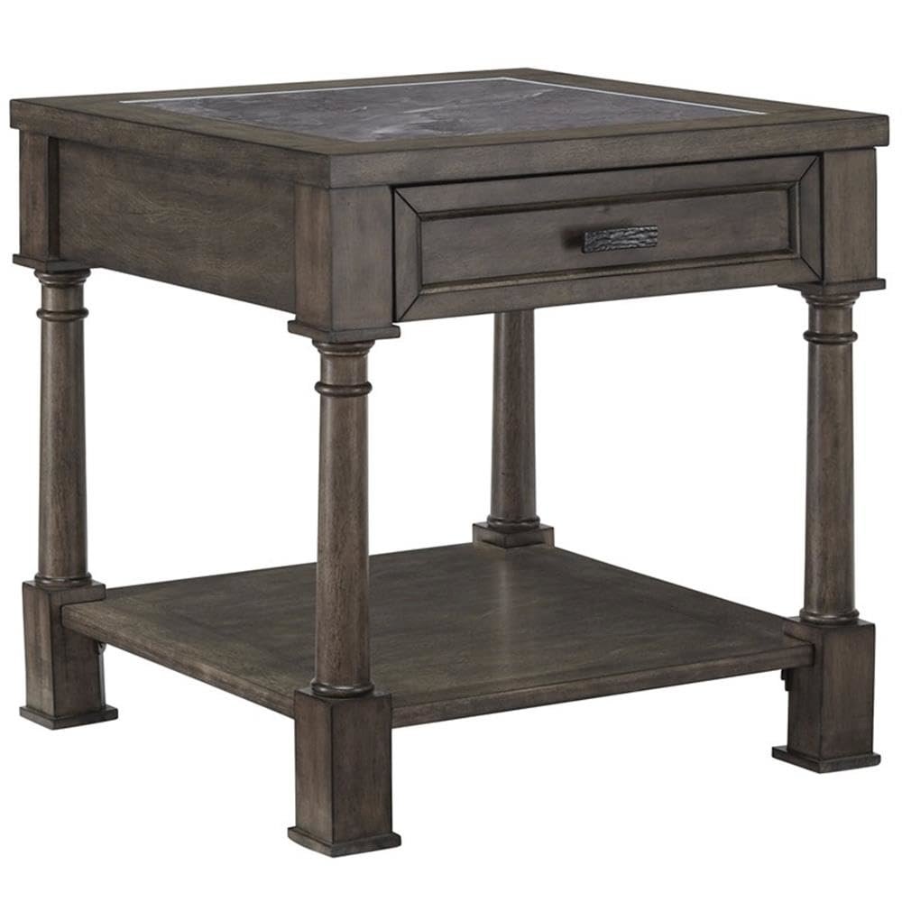 Riverdale Rd Traditional End Table Gray Flannel/Slate. Picture 1