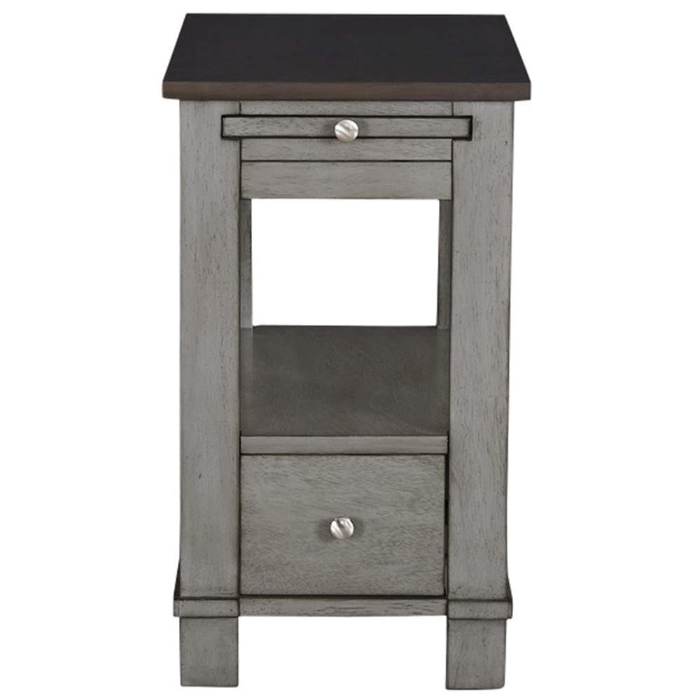 Chairsides III Transitional Chairside Table Walnut/Gray. Picture 2