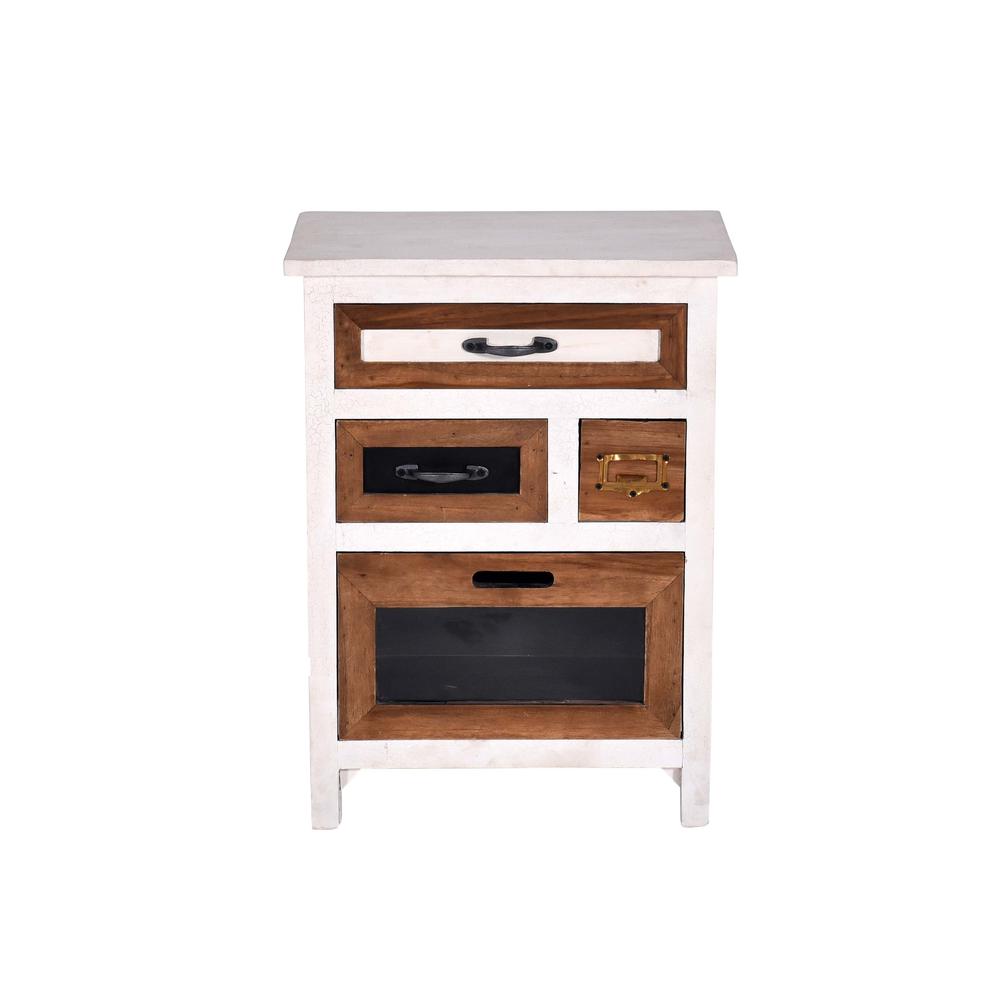 Nightstand in White/Tan/Gray. Picture 8