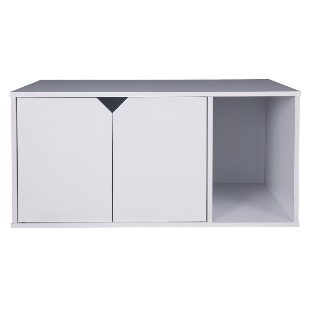 Cat Litter Box Enclosure - White. Picture 4