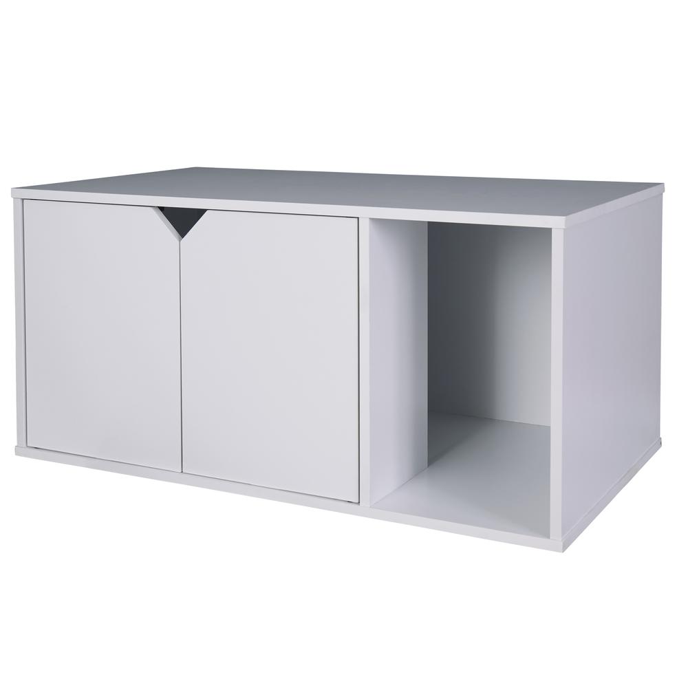 Cat Litter Box Enclosure - White. Picture 1