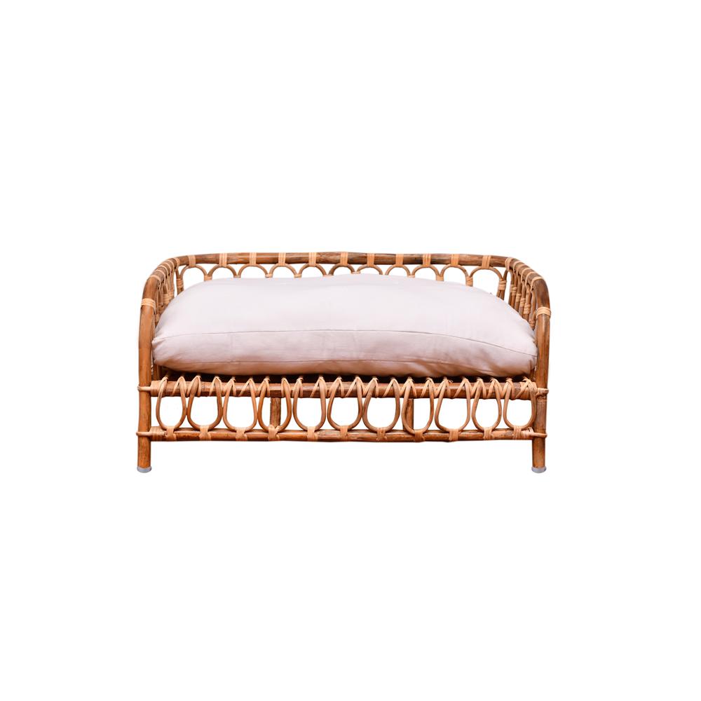 Rattan Pet Bed W/Cushion. Picture 1