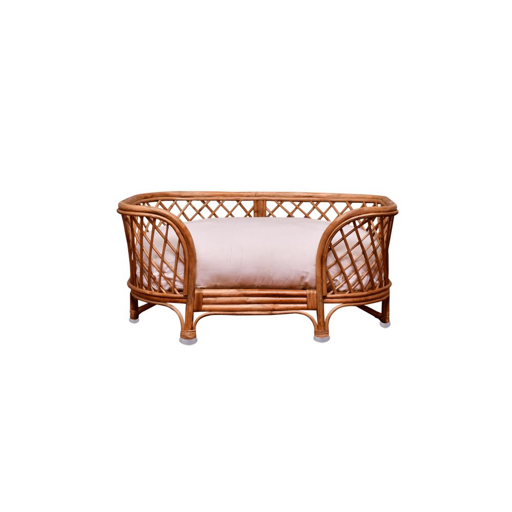 Rattan Pet Bed W/Cushion. Picture 1