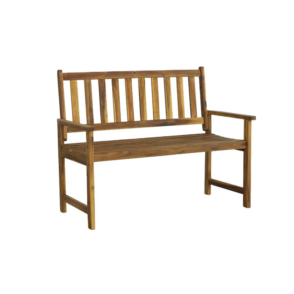 Wooden Bench, Natural. Picture 2