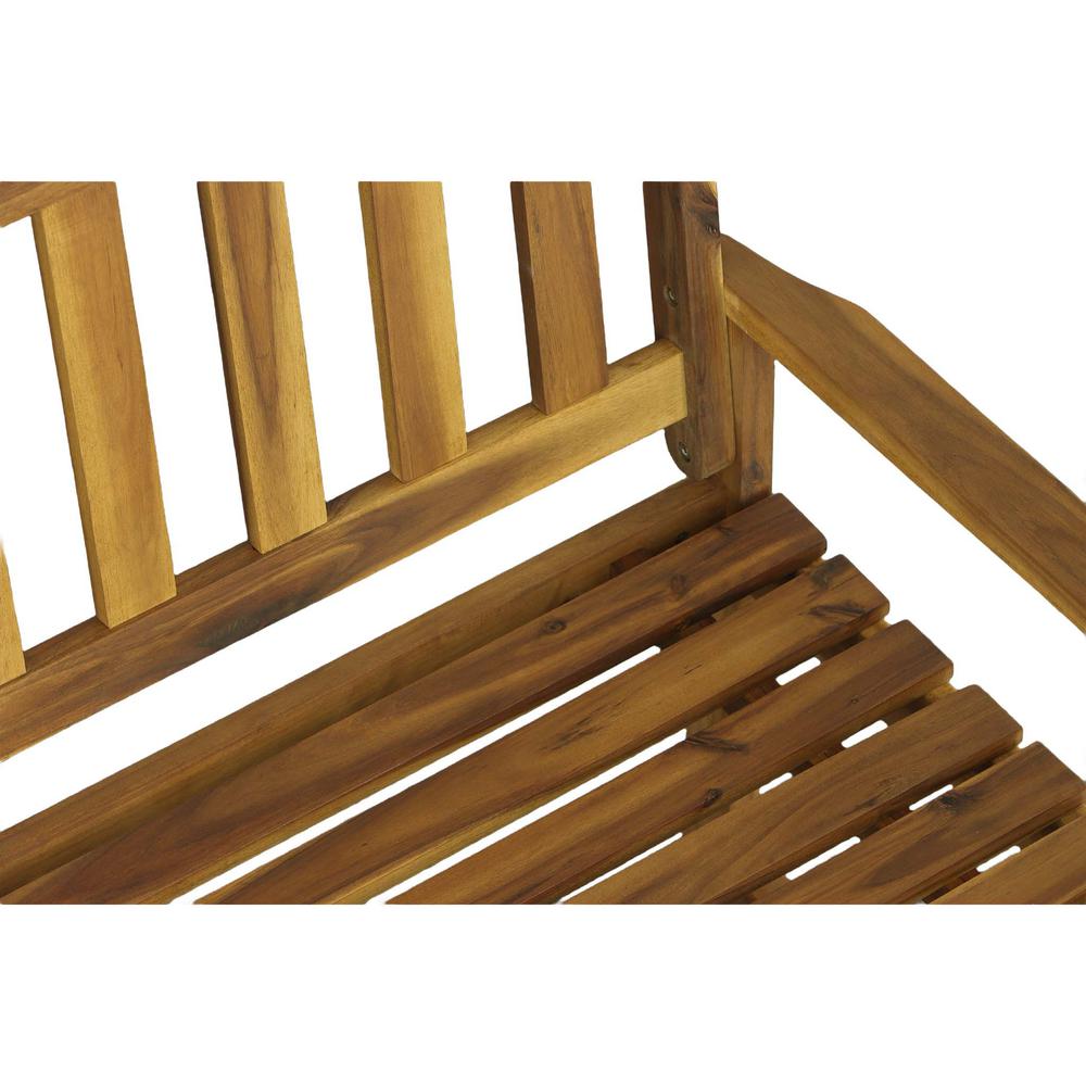 Wooden Bench, Natural. Picture 3