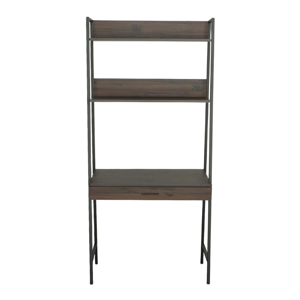 Accent Desk/Bookshelf, Sable Brown/Metal. Picture 1