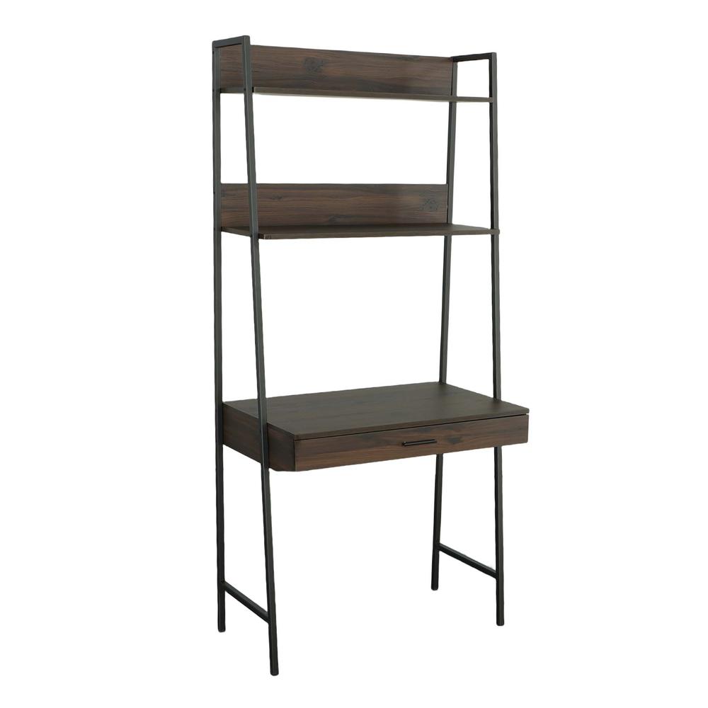 Accent Desk/Bookshelf, Sable Brown/Metal. Picture 2