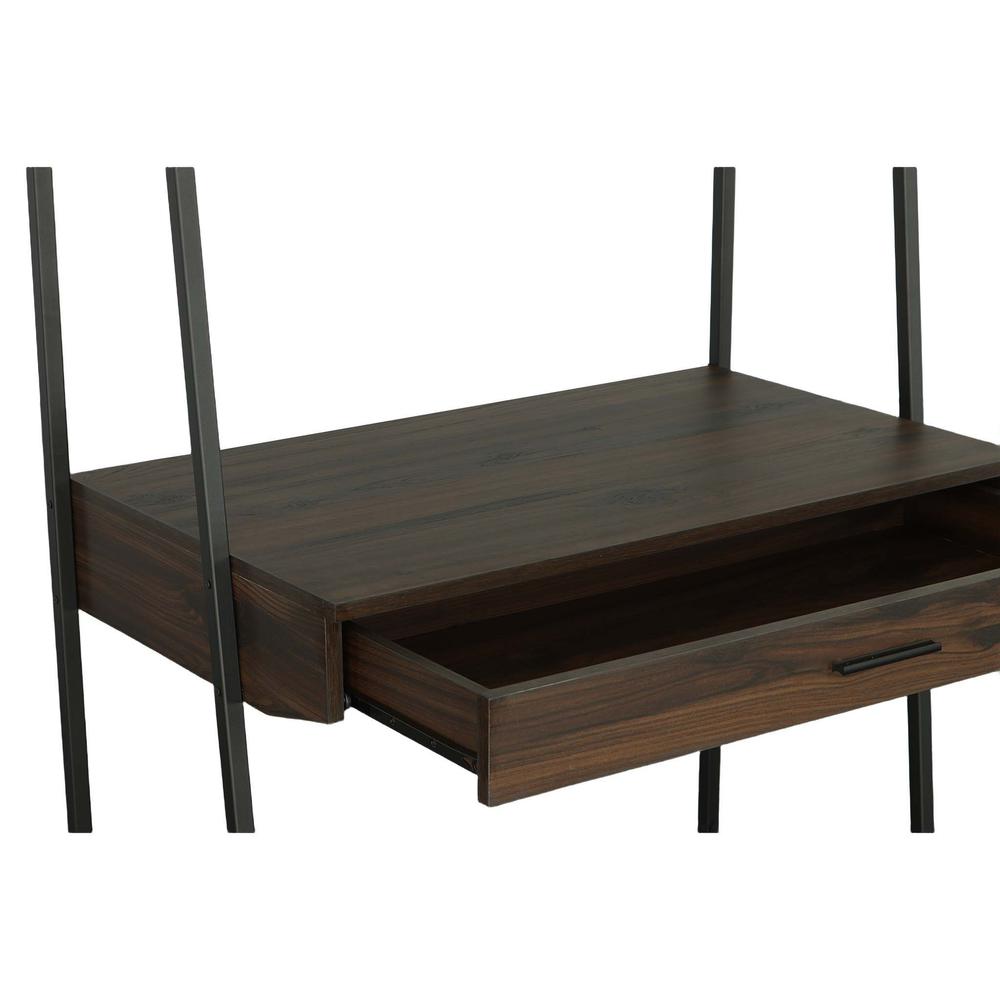 Accent Desk/Bookshelf, Sable Brown/Metal. Picture 3