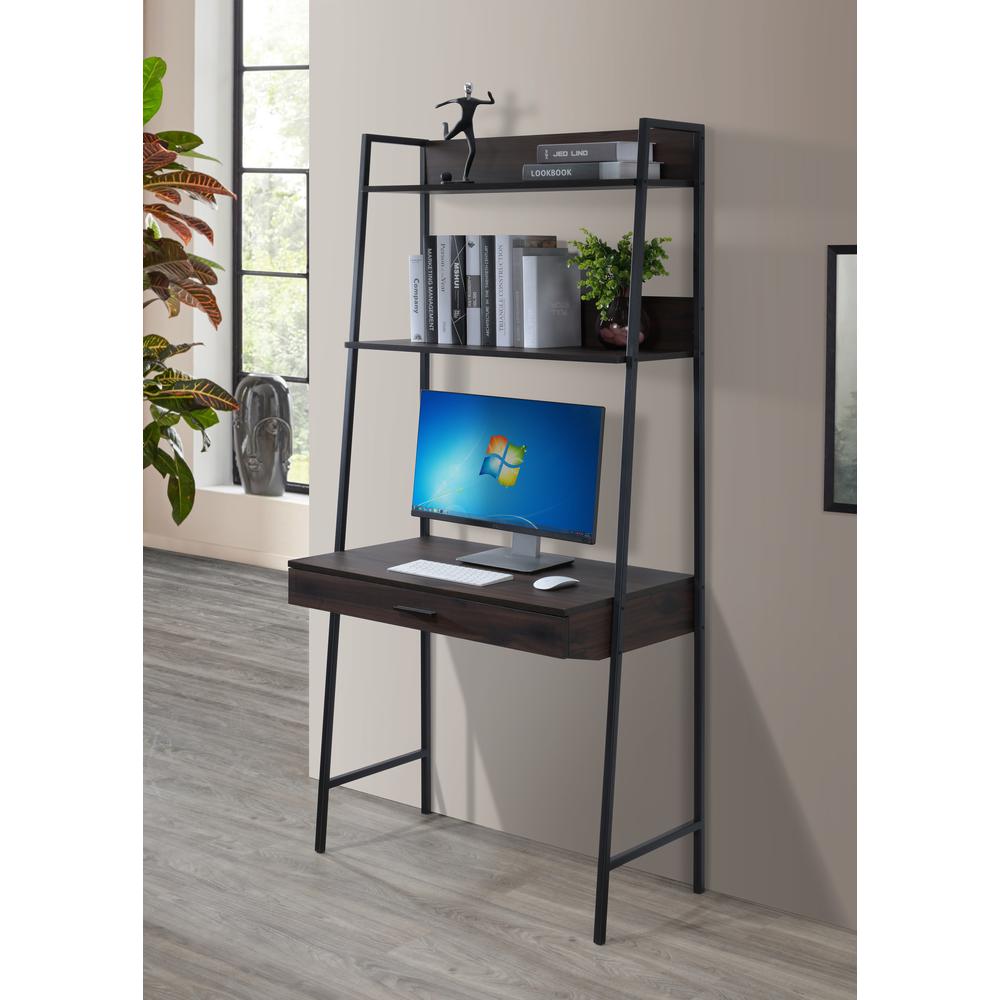 Accent Desk/Bookshelf, Sable Brown/Metal. Picture 4