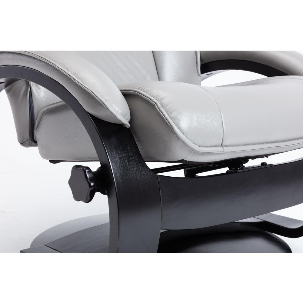 Relax-R™ Brampton Recliner and Ottoman in Steel Air Leather. Picture 6