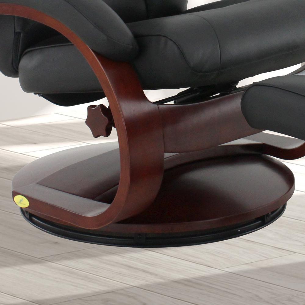 Relax-R™ Hamilton Recliner and Ottoman in Black Top Grain Leather. Picture 7