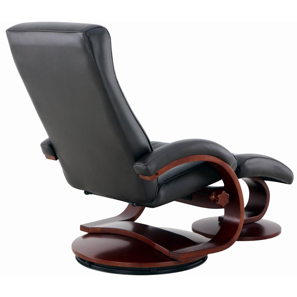 Relax-R™ Hamilton Recliner and Ottoman in Black Top Grain Leather. Picture 3