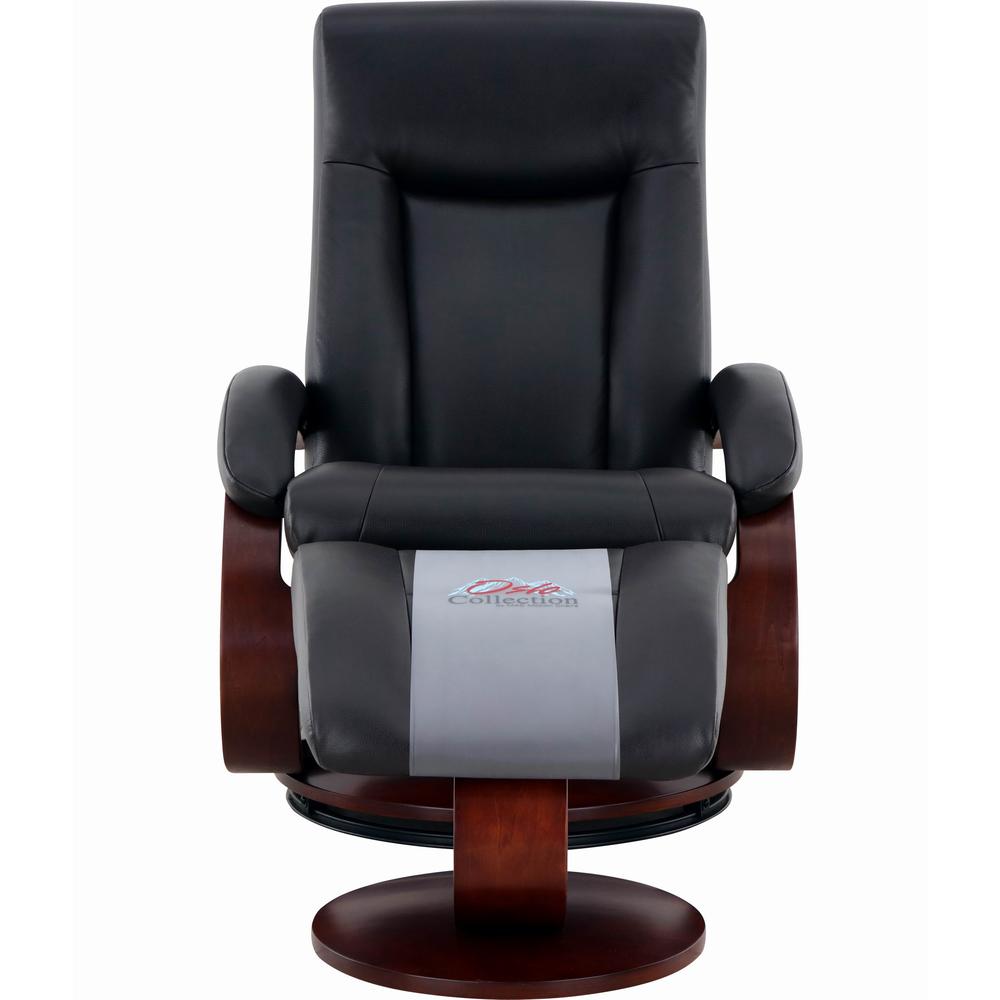 Relax-R™ Hamilton Recliner and Ottoman in Black Top Grain Leather. Picture 4