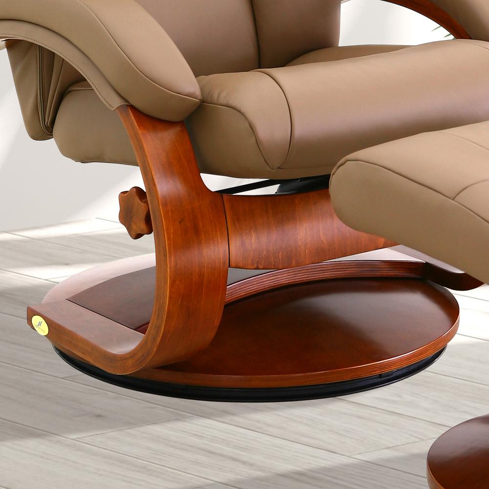 Relax-R™ Montreal Recliner and Ottoman in Sand Top Grain Leather. Picture 7