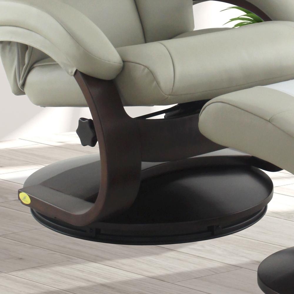 Relax-R™ Montreal Recliner and Ottoman in Putty Top Grain Leather. Picture 11
