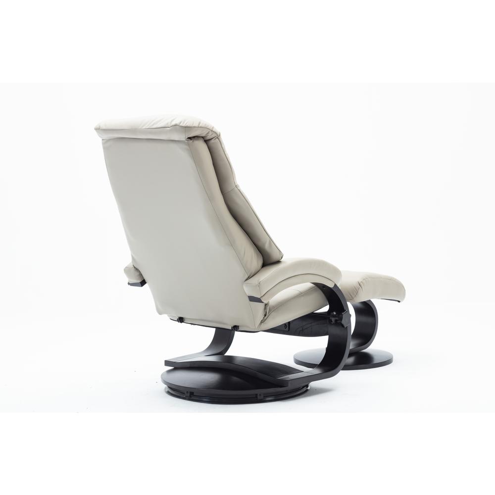 Relax-R™ Montreal Recliner and Ottoman in Putty Top Grain Leather. Picture 8