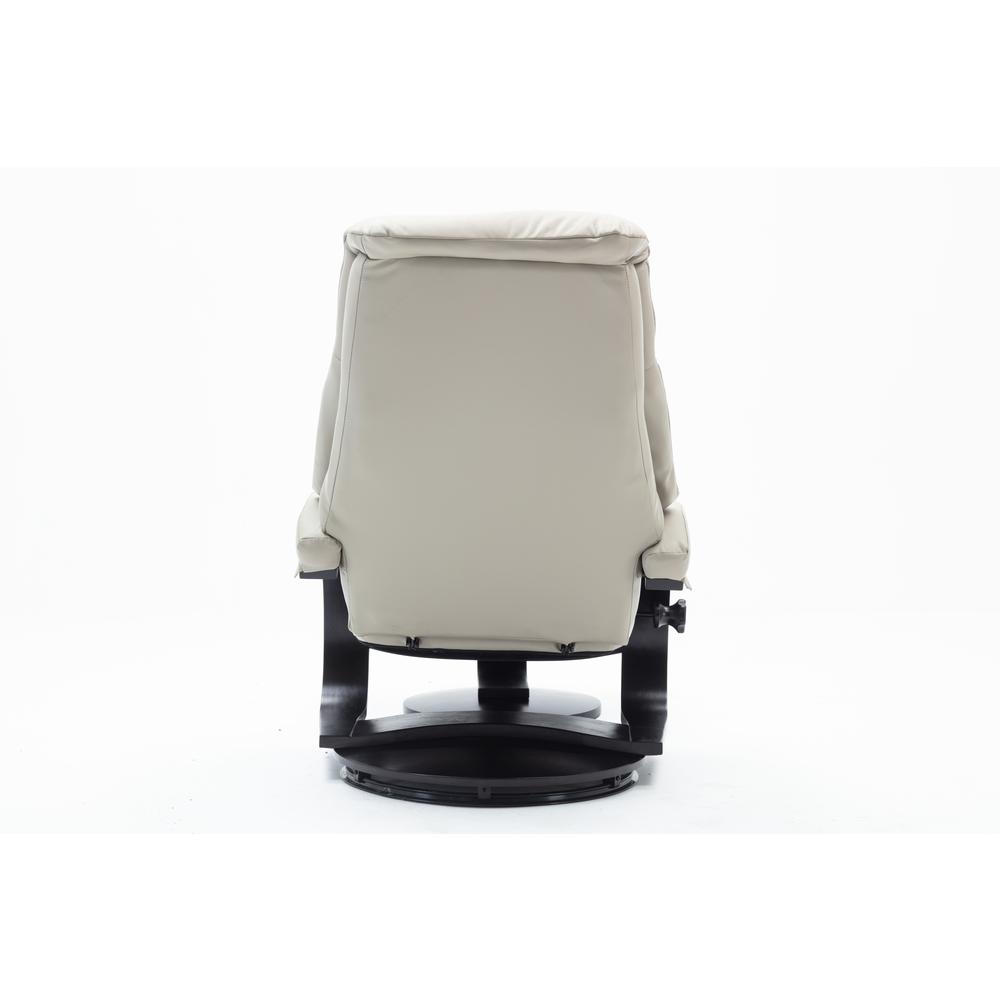 Relax-R™ Montreal Recliner and Ottoman in Putty Top Grain Leather. Picture 9