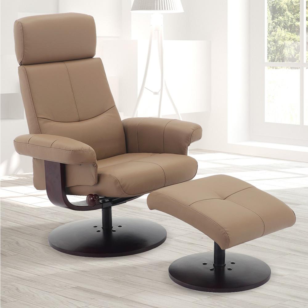 Relax-R™ Regina Recliner Camel Polyurethane. Picture 1