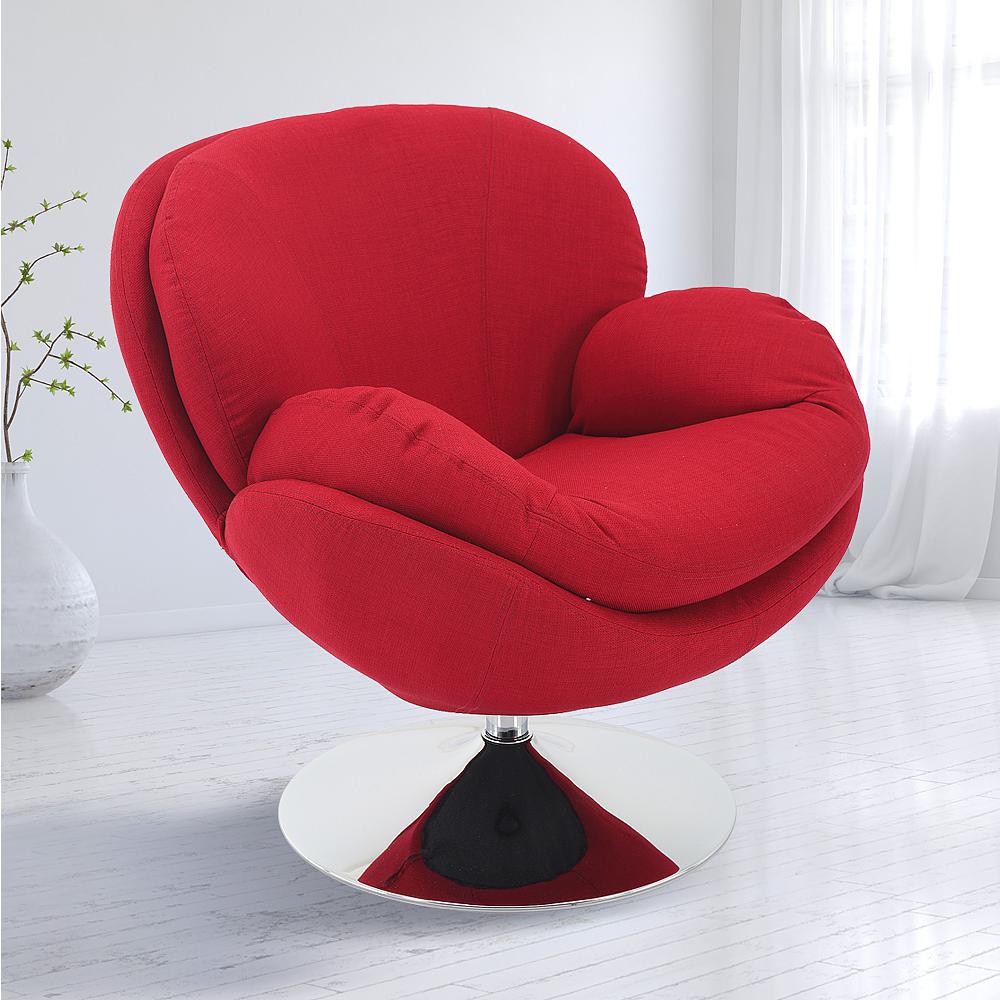Relax-R™ Strand Leisure Accent Chair in Red Fabric. Picture 2
