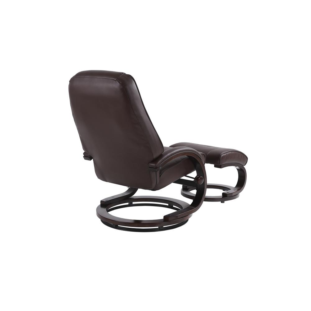 Sundsvall Recliner and Ottoman in Brown Air Leather , Brown/ Chocolate Base. Picture 6