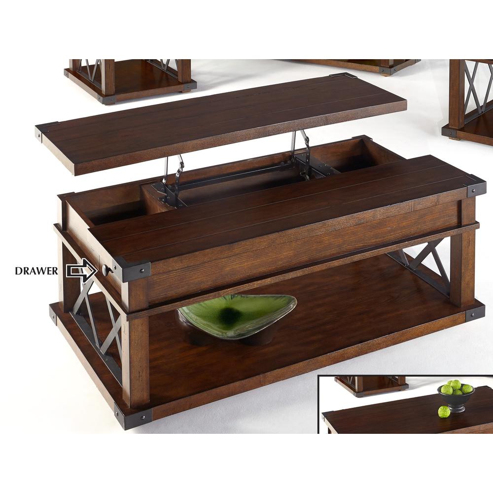 Castered Lift-Top Cocktail Table. Picture 2