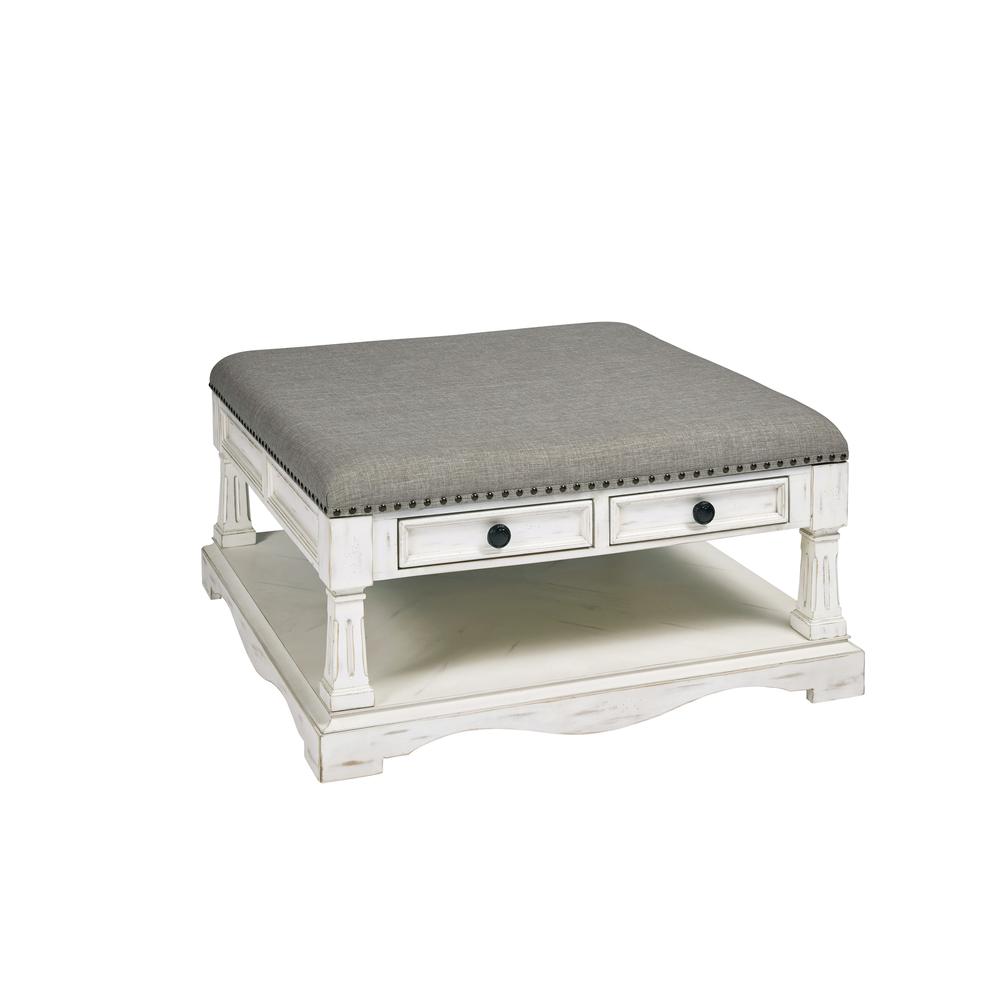 Square Upholstered Cocktail Table. Picture 1