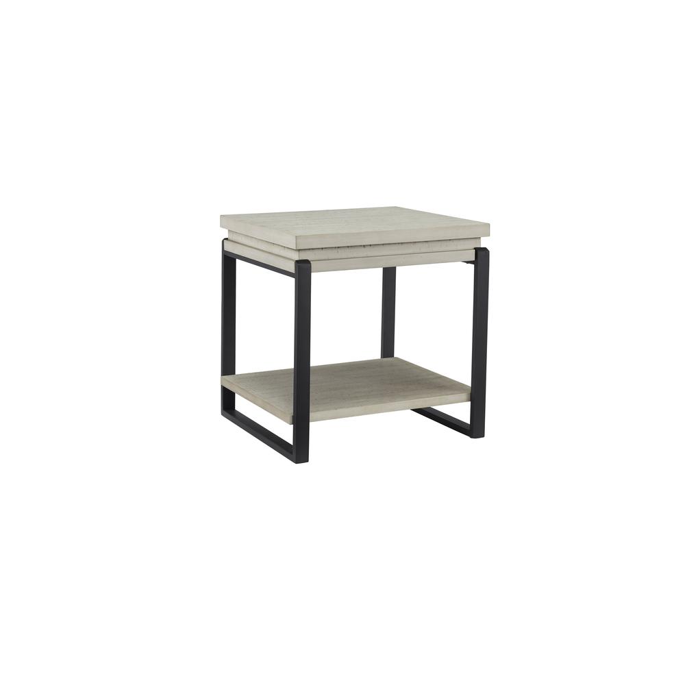 End Table, Toasted Pine Nut/Black Metal. Picture 2