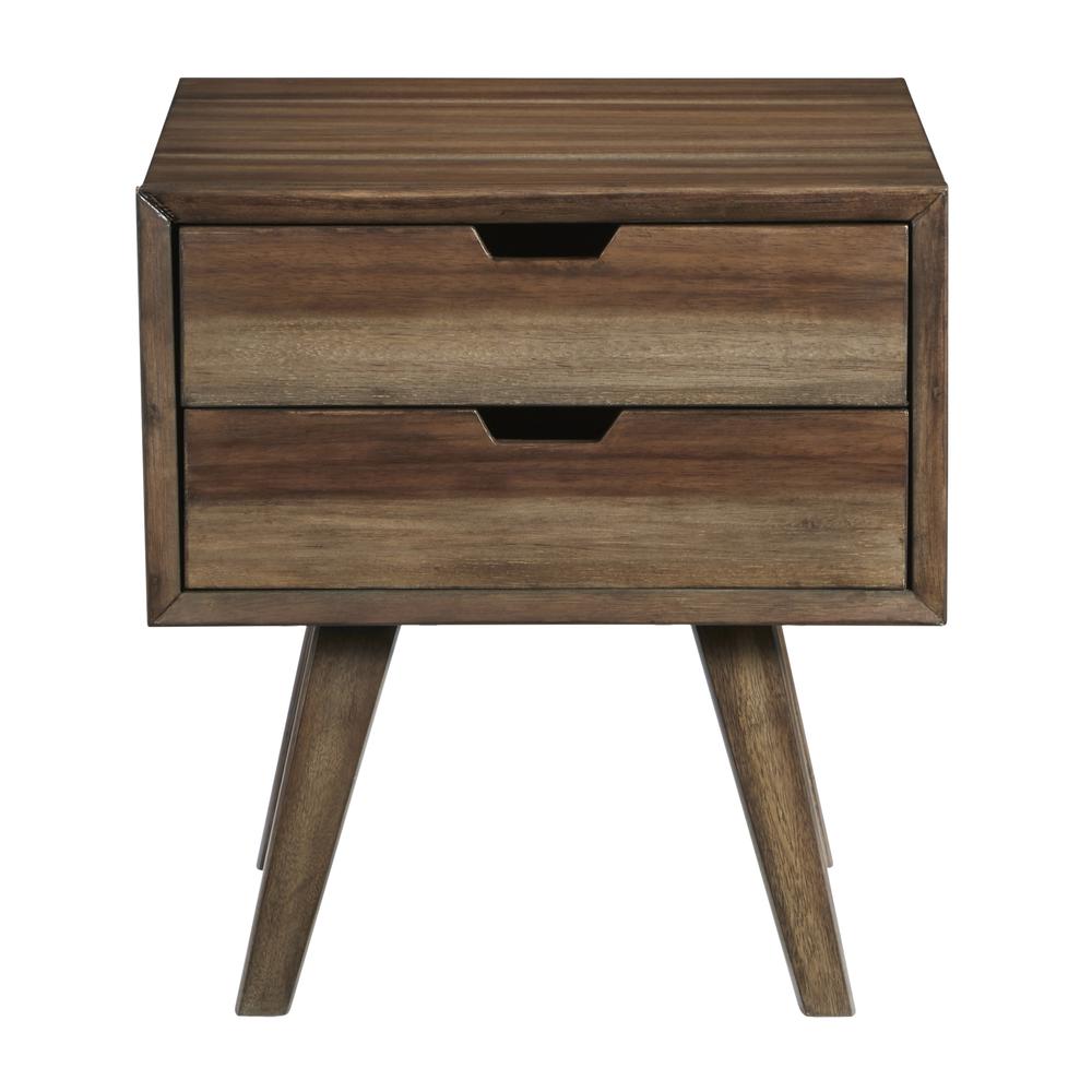 End Table w/Drawers - Brown. Picture 3