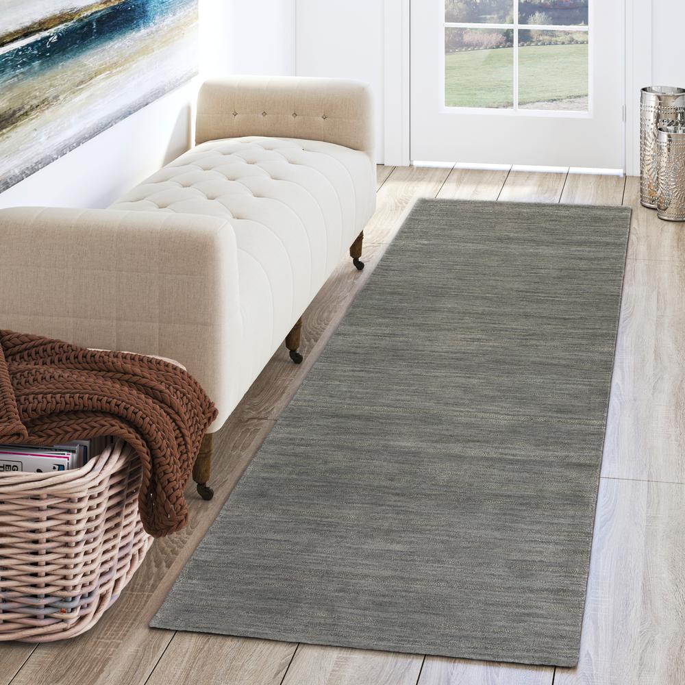 Rafia RF100 Charcoal 2'3" x 7'6" Runner Rug. Picture 2