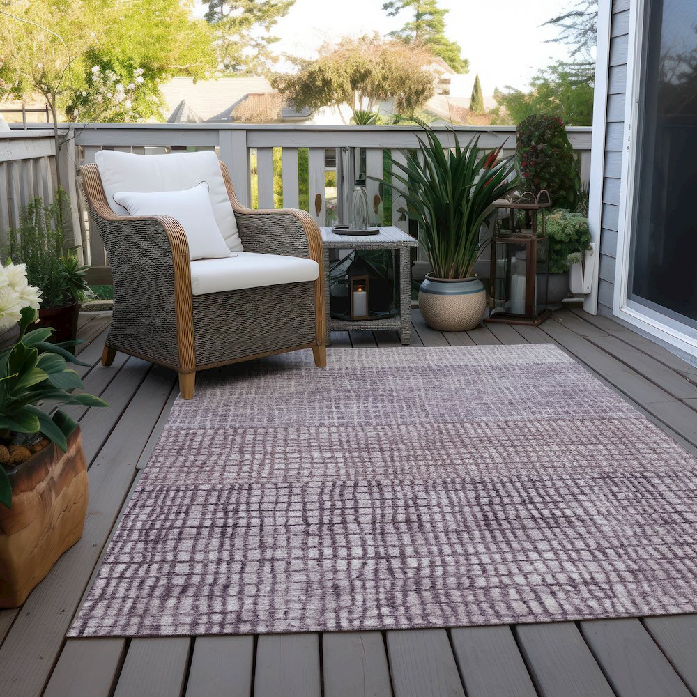 Machine Washable Indoor/Outdoor Chantille Purple 3' x 5' Rug. Picture 8