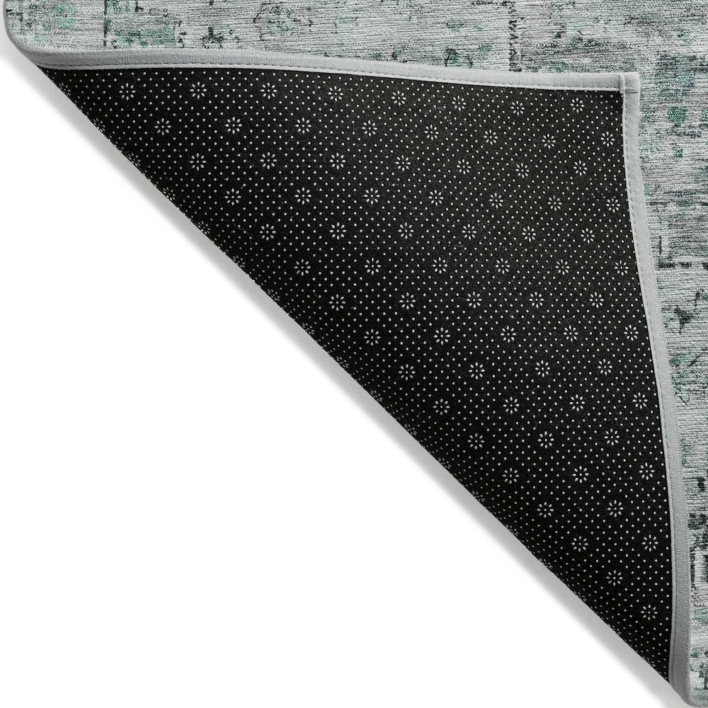 Machine Washable Indoor/Outdoor Chantille Teal 2'3" x 7'6" Runner Rug. Picture 2